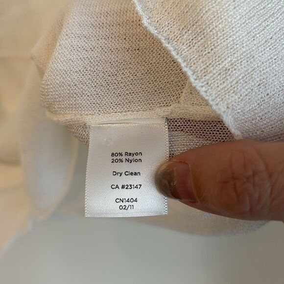 Talbots women winter white delicate tiered cartigan knit sweater XL rayon nylon - Picture 7 of 8